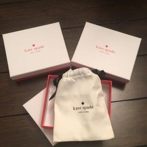 Kate Spade boxes with jewelry dust bags